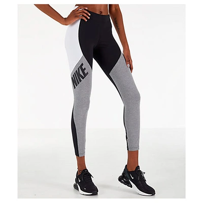 Nike Sportswear Leg-a-see Colorblocked Leggings In Grey / Black