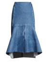 BALENCIAGA WOMEN'S DENIM PEPLUM SKIRT,0400010319815