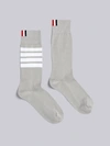 Thom Browne 4-bar Mid-calf Cotton Socks In Grey