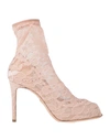 DOLCE & GABBANA DOLCE & GABBANA WOMAN ANKLE BOOTS BLUSH SIZE 6.5 TEXTILE FIBERS,11591175AC 6