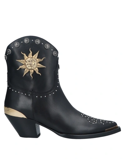 Fausto Puglisi 50mm Studded Leather Cowboy Boots In Black