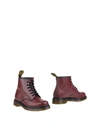 Dr. Martens Anfibi Stringati 1460 Red Smooth In Garnet
