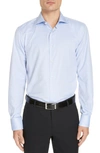 Canali Regular Fit Print Dress Shirt In Blue