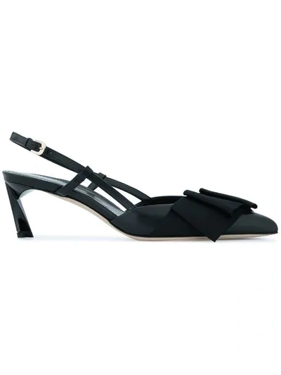 Lanvin Kitten Pumps With Bow Strap - 黑色 In Black