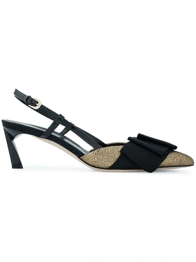 Lanvin Kitten Pumps With Bow Detail In Black
