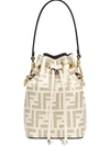 Fendi White Mini Mon Tresor Bag In Neutrals