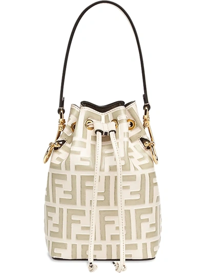 Fendi, Mon Trésor small embossed leather bucket bag, NET-A-PORTER.COM  #smallblackdrawstringbag