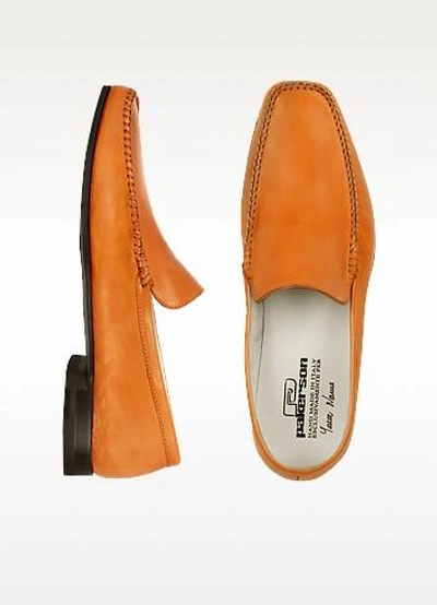 Gucci Shoes Orange Italian Handmade Leather Loafer Shoes