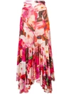 MSGM PLEATED FLORAL SKIRT