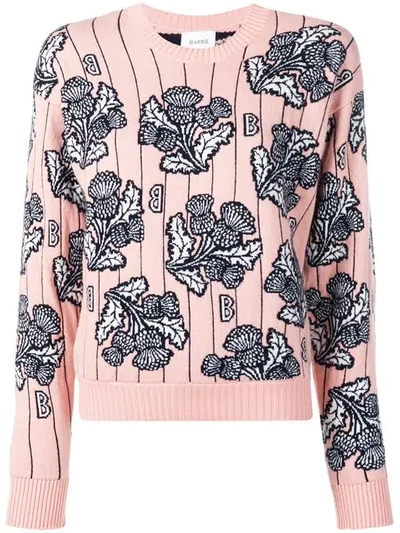 Barrie Floral Knitted Jumper In Pink