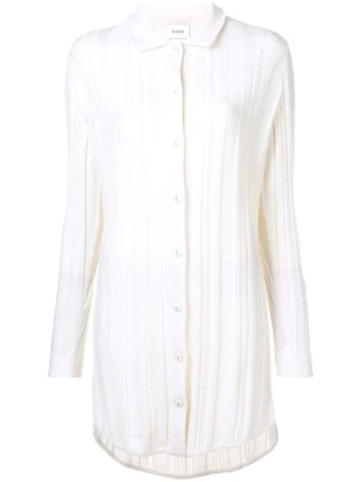 Barrie Cashmere Knitted Shirt Dress In White