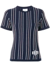 Barrie Cashmere Striped Top In Blue