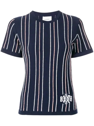 Barrie Cashmere Striped Top In Blue