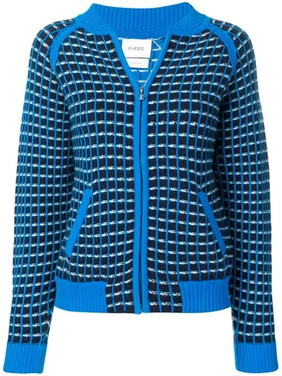 Barrie Cashmere Waffle-effect Cardigan In Blue