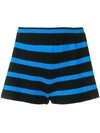 BARRIE BARRIE STRIPED KNIT SHORTS - BLACK