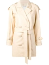 Attico Oversized Button Trench Coat In Neutrals