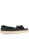 TOD'S TOD'S LEATHER ESPADRILLE - 黑色