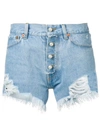 FORTE DEI MARMI COUTURE PEARL-EMBELLISHED DISTRESSED SHORTS