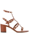 VALENTINO GARAVANI VALENTINO VALENTINO GARAVANI ROCKSTUD SANDALS - 棕色