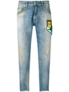 REPRESENT PATCHWORK DISTRESSED JEANS