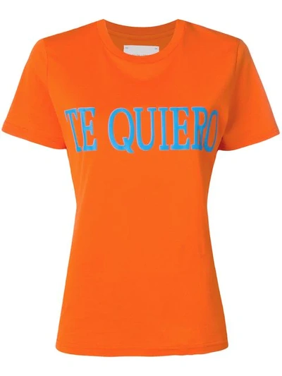 Alberta Ferretti Te Quiero Cotton Jersey T-shirt In Orange