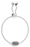 Kendra Scott Elaina Druzy-station Adjustable Bracelet In Platinum Drusy/ Silver