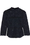 MARISSA WEBB MARISSA WEBB WOMAN GEORGIE CROCHET-TRIMMED CORDED LACE TOP NAVY,3074457345620297326