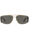 Versace Wide Arm Aviators In Black