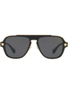 Versace Aviator-frame Sunglasses In Black