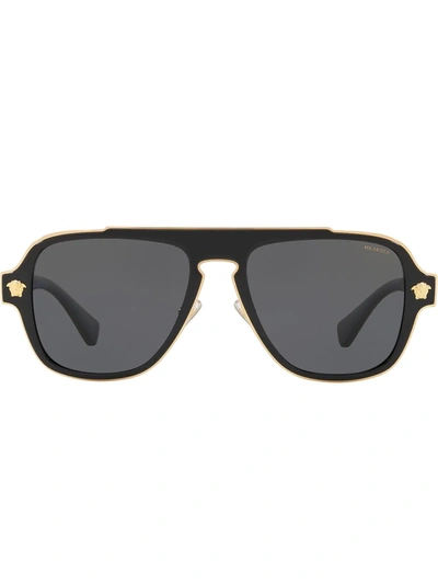 Versace Aviator-frame Sunglasses In Black