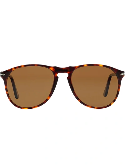 Persol Po00649s Polarized Aviator Sunglasses In Brown