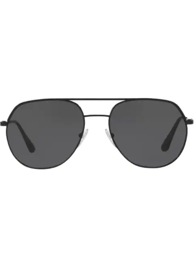 Prada Aviator Shaped Sunglasses In Black