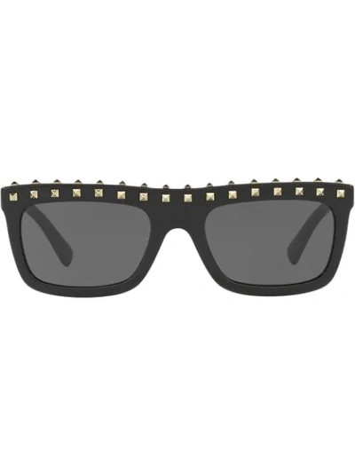 Valentino Square Frame Sunglasses In Black