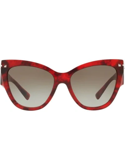 Valentino Cat-eye Frame Sunglasses In Red