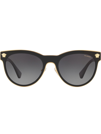 Versace Ve2198 Phantos-frame Metal Polarised Sunglasses In Light Grey Gradient Grey