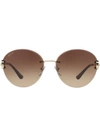 Bulgari Round Frame Sunglasses In Metallic