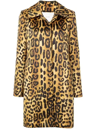 Adam Lippes Leopard-print Duchess Satin Car Coat In Multicolour