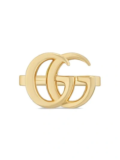 Gucci 18k Yellow Gold 13mm Gg Running Ring, Size 6.75