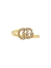 GUCCI 18KT YELLOW GOLD DIAMOND-ENCRUSTED GG RUNNING RING