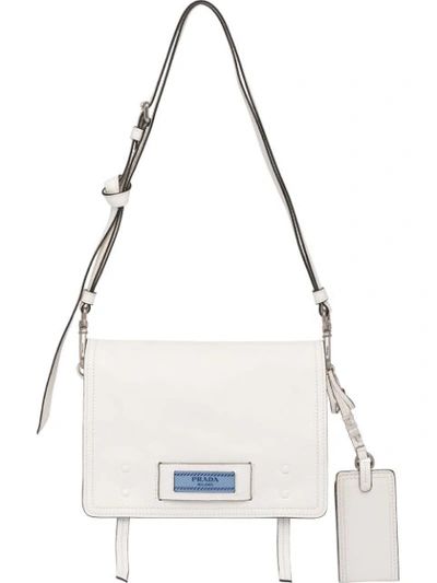 Prada Etiquette Large Leather Bag In Weiss