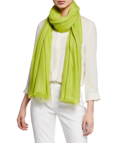 Sofia Cashmere Lightweight Cashmere Scarf In Lime