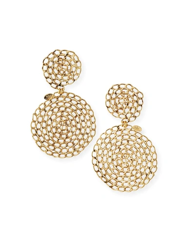 Gas Bijoux Onde Gourmette Lace Circle Earrings In Gold