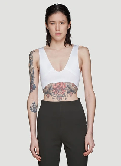 Atlein Constructed Cropped Top In White