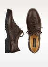 GUCCI SHOES COCOA ITALIAN HAND MADE LEATHER LACE-UP SHOES