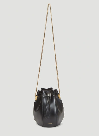 Saint Laurent Small Talitha Leather Bucket Bag In Green