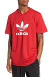 Adidas Originals Adicolour Classics Trefoil T-shirt In Scarlet/white