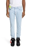 OFF-WHITE TIE SKINNY FIT JEANS,OMYA002S19C32025