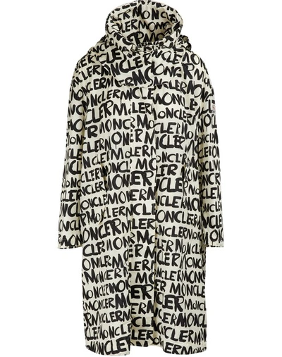 Moncler Amsterdam Hooded Graffiti Jacket In Blue