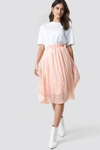 NA-KD MIDI PLEATED SKIRT - PINK