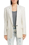 ISABEL MARANT Stripe Wool & Linen Blazer,VE0887-19P010I